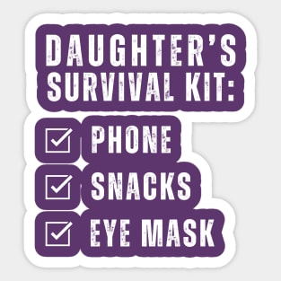 Daughter's Survival Kit Phone Snacks Eye Mask Mom and Daughter matching Sticker